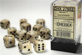 Chessex 16mm d6 Dice Blocks (12 Dice) - Marble Ivory w/Black Chessex