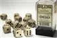 Chessex 16mm d6 Dice Blocks (12 Dice) - Marble Ivory w/Black Chessex
