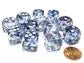 Chessex 16mm d6 med pips Tärningsblock (12 Tärningar) - Nebula Black w/white Chessex