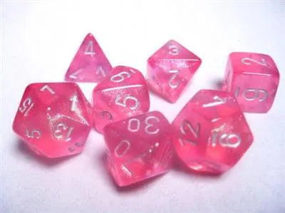 Chessex Borealis Polyhedral Pink/Silver Luminary 7-Die Set Chessex