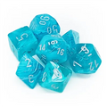Chessex Circus 7-tärningsset - Aqua med silver Chessex