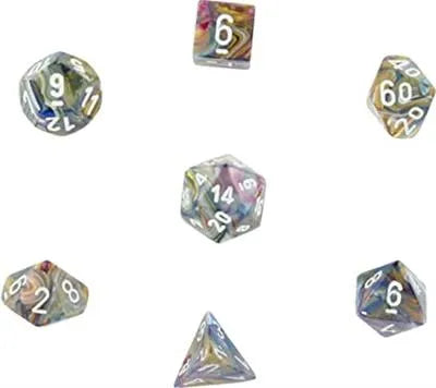 Chessex Festive 7-Tärningsset - Carousel med vit Chessex