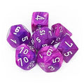 Chessex Festive 7-Die Set - Violet med Vita Chessex