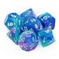 Chessex Festive Polyhedral 7-Die Set - Waterlily med Vita Chessex