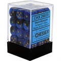 Chessex Gemini 12mm d6 Dice Blocks (36 Dice) - Black-Blue w/gold Chessex