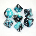 Chessex Gemini Polyhedral 7-Die Set - Black-Shell med Vit Chessex