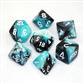 Chessex Gemini Polyhedral 7-Die Set - Black-Shell med Vit Chessex