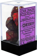 Chessex Gemini Polyhedral 7-Die Set - Lila-Röd med Guld Chessex