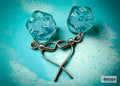 Chessex Hook Örhängen Translucent Teal Mini-Poly d20 Par Chessex
