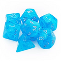 Chessex Luminary Polyhedral 7-Tärningsset - Sky med Silver Chessex
