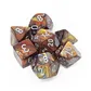 Chessex Lustrous 7-tärningsset - Guld med silver Chessex