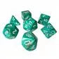 Chessex Marble Polyhedral 7-Tärningsset - Oxi-Copper med vitt Chessex