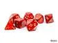 Chessex Marble Scarab® Mega-hedral™ Scarlet™/gold 7-Die Set Chessex
