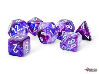 Chessex Nebula® Mega-hedral™ Nocturnal™/turquoise Luminary™ 7-Tärningsset Chessex