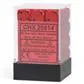 Chessex Opaque 12mm d6 Dice Block - Röd med Svart (36 Tärningar) Chessex