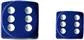 Chessex Opaque 16mm d6 med Pips Tärningsblock (12 Tärningar) - Blå med Vit Chessex