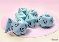 Chessex Opaque Pastel Blue/Black Polyhedral 7-Dice Set Chessex
