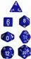 Chessex Opaque Polyhedral Tärningsset - Blå med Vita Chessex