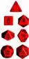 Chessex Opaque Polyhedral 7-Tärningsset - Röd med Svart Chessex