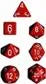 Chessex Opaque Polyhedral 7-Tärningsset - Röd med Vit Chessex
