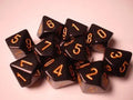 Chessex Opaque Polyhedral D10 Set - Black/Gold Chessex