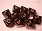 Chessex Opaque Polyhedral D10 Set - Black/Gold Chessex