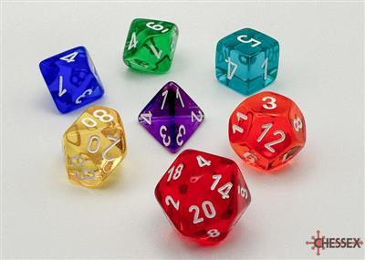 Chessex Prism Translucent Polyhedral 7-Die Set Chessex