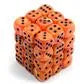Chessex Signature 12mm d6 med pips Tärningsblock (36 Tärningar) - Vortex Orange med svart Chessex