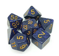 Chessex Speckled Polyhedral 7-Tärningsset - Golden Cobalt Chessex