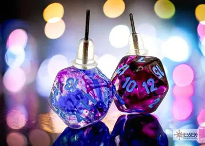 Chessex Stud Örhängen Nebula Nocturnal Mini-Poly d20 Par Chessex