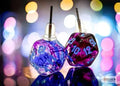 Chessex Stud Örhängen Nebula Nocturnal Mini-Poly d20 Par Chessex