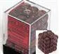 Chessex Translucent 12mm d6 med Pips Tärningsblock (36 Tärningar) - Rök med Röd Chessex