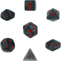 Chessex Velvet 7-Tärningsset - Svart med Röd Chessex