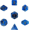 Chessex Vortex 7-Tärningsset - Blå med Guld Chessex