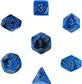 Chessex Vortex 7-Tärningsset - Blå med Guld Chessex