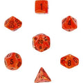 Chessex Vortex 7-Tärningsset - Orange med Svart Chessex