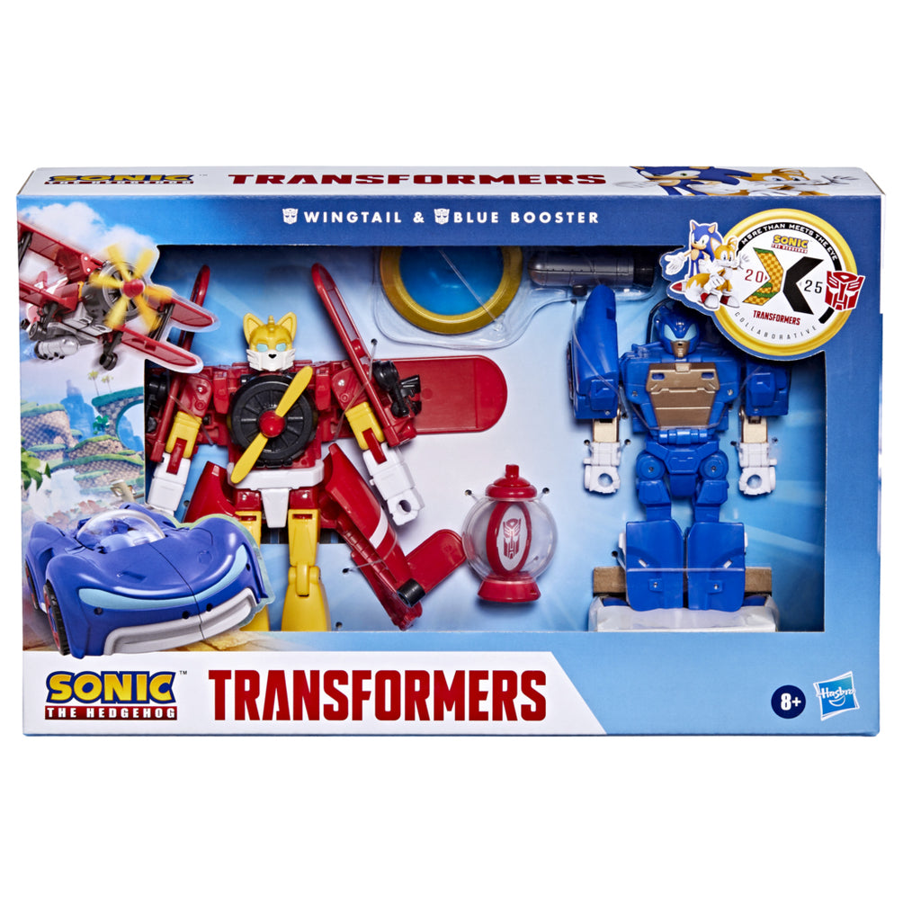Transformers Collaborative Sonic the Hedgehog x Transformers Wingtail och Blue Booster Action Figur Hasbro