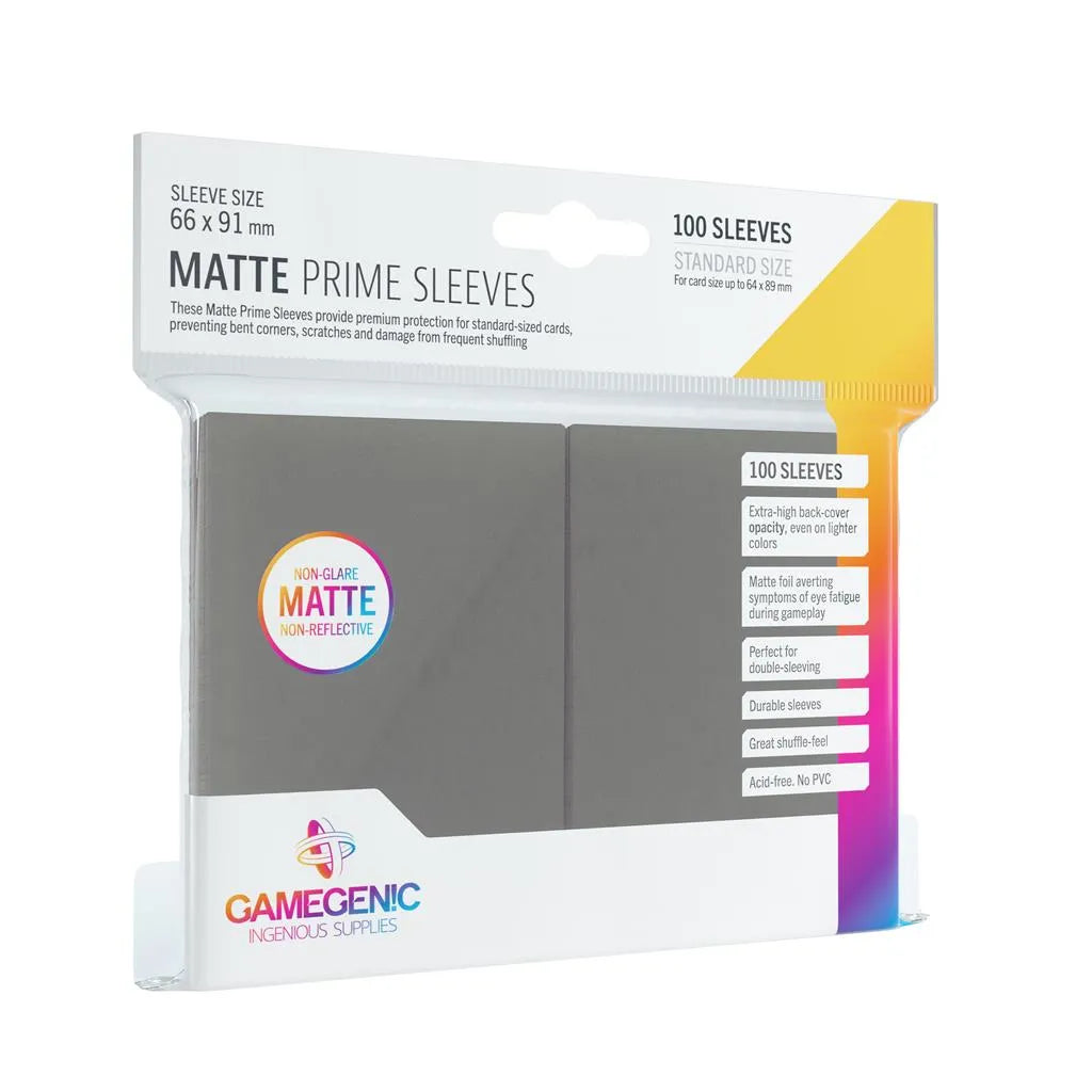 Gamegenic Matte Prime Sleeves Mörkgrå (100 Sleeves) Gamegenic