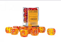 Gemini 16mm D6 Genomskinlig Röd-Gul/Guld Tärningsblock (12 tärningar) Chessex