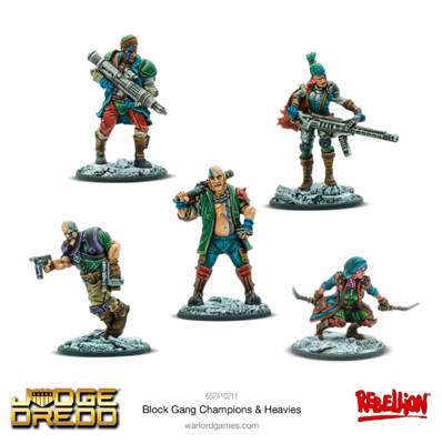 Judge Dredd - Block Gang Champions & Heavies - EN Warlord Games