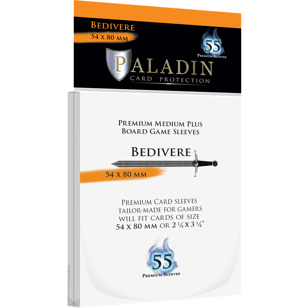 Paladin Sleeves - Bedivere Premium Medium Plus 54x80mm (55 Sleeves) Board&Dice