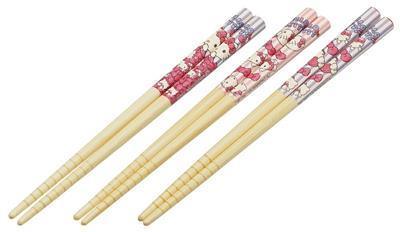 3 pairs Bamboo Ätpinnar set - Hello Kitty