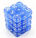 Chessex Borealis 12mm d6 Sky Blue/white Luminary Dice Block (36 dice) Chessex