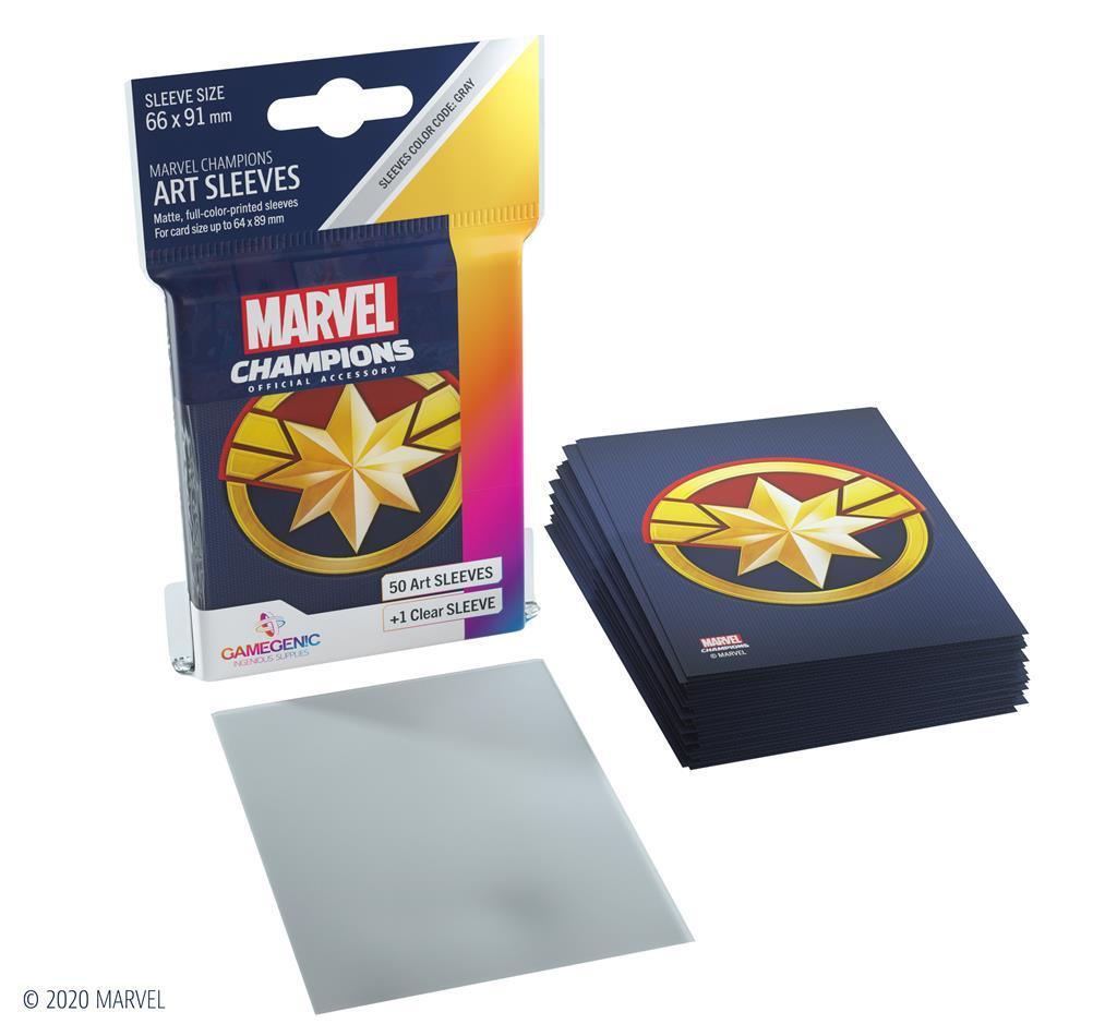 Gamegenic - Marvel Champions Art Sleeves - Captain Marvel (50+1 Sleeves) Gamegenic