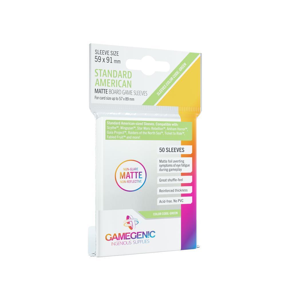 Gamegenic - MATTE Standard Brädspelshylsor 59 x 91 mm - Klara (50 Hylsor) Gamegenic