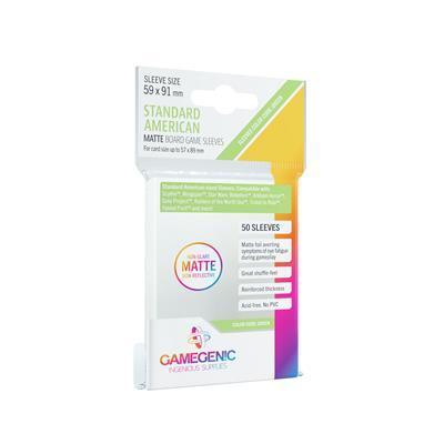 Gamegenic - MATTE Standard Brädspelshylsor 59 x 91 mm - Klara (50 Hylsor) Gamegenic