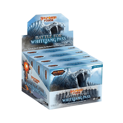 SolForge Fusion: Hybrid Deck Game - Battle for Whitefang Pass Booster Kit Display (4 Kits) Stone Blade Entertainment
