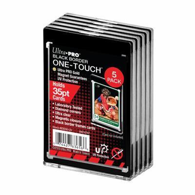 UP - 35PT Svart Kant UV One-Touch Magnetisk Hållare - 5 Pack Ultra Pro