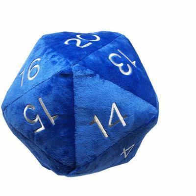 UP - Dice - Jumbo D20 Novelty Dice Gosedjur in Blue with Silver Numbering